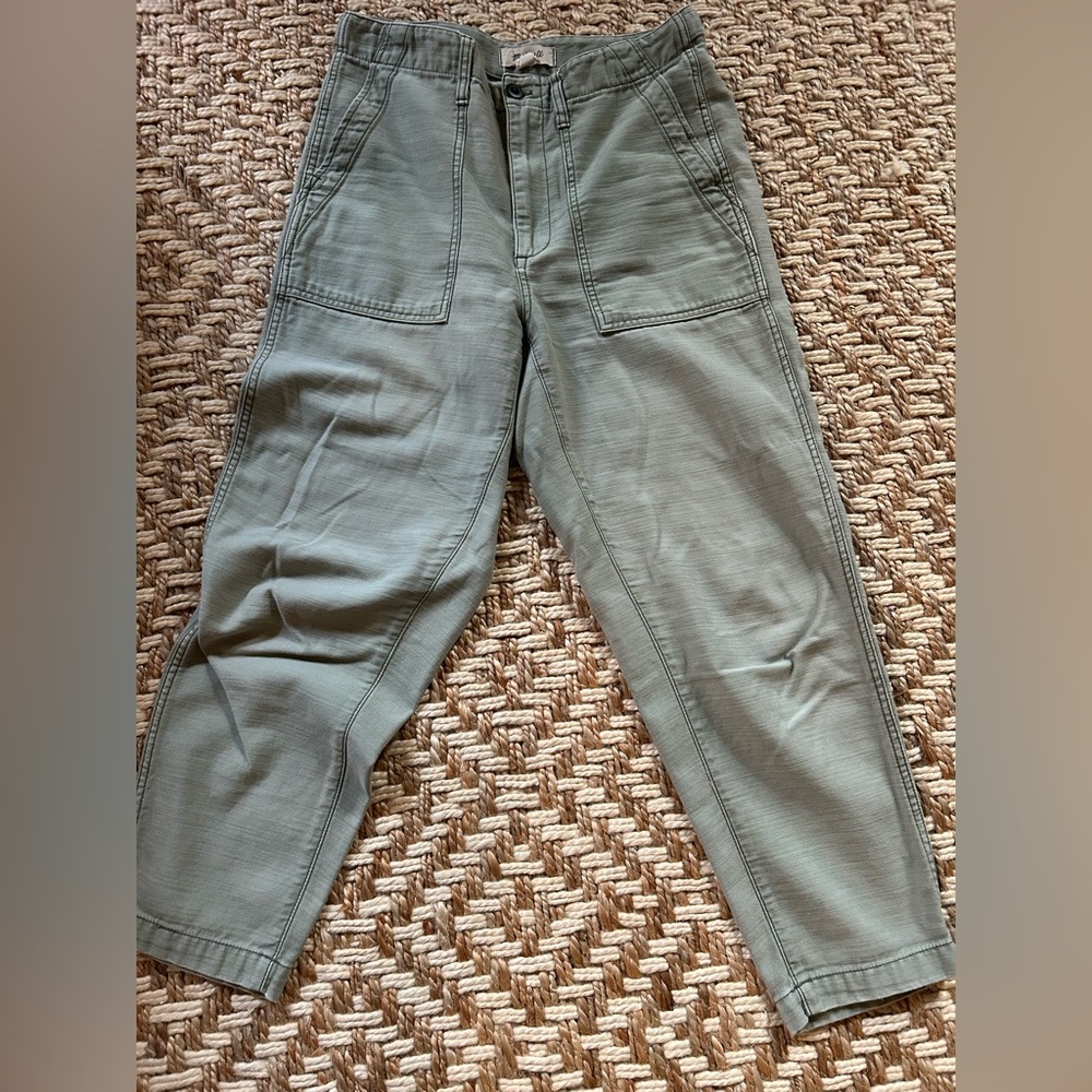 Madewell Olive Green Tapered Utility Pant leg